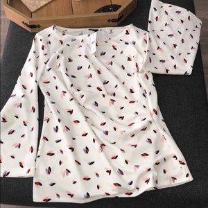 Ann Taylor side cinched bell sleeves shirt